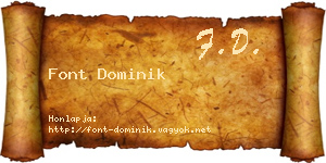 Font Dominik névjegykártya